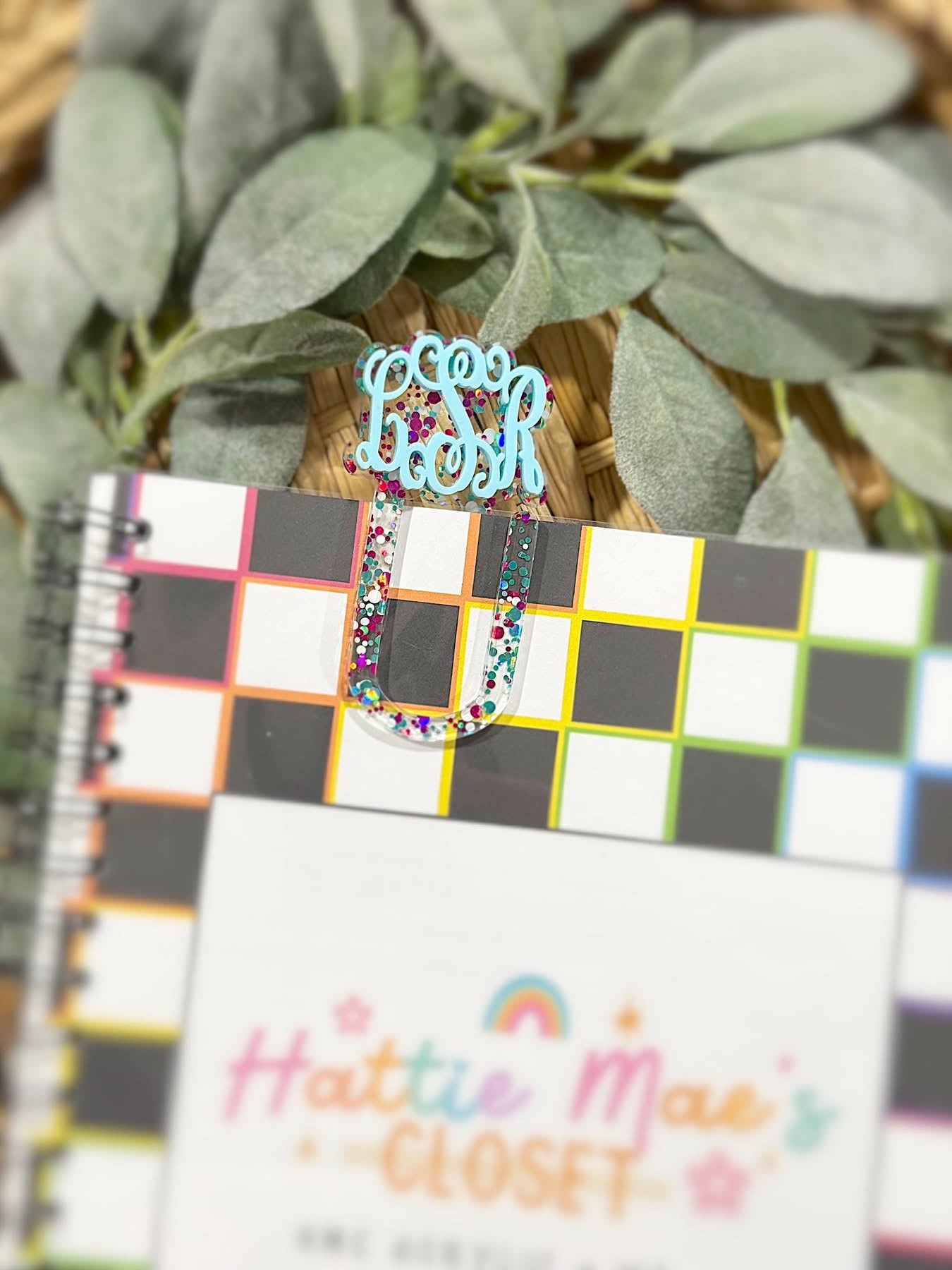 Acrylic Paperclip Bookmarks w/Monogram (MOQ 5)