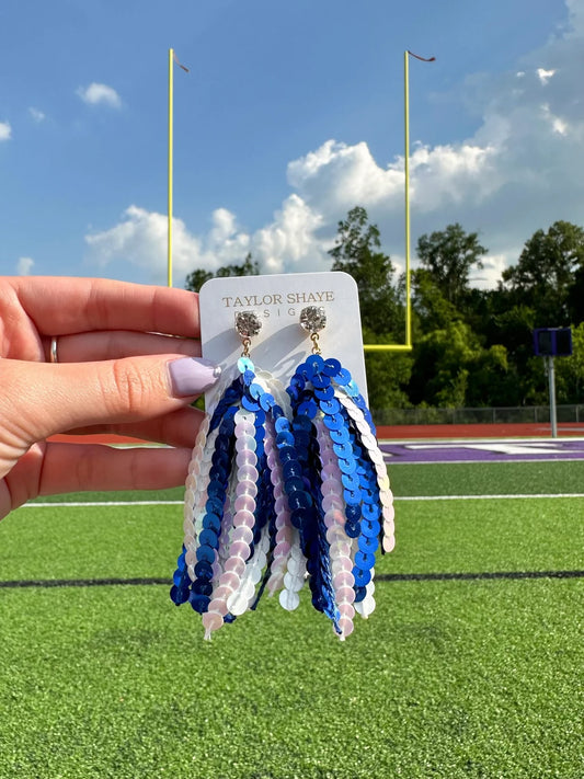 Blue & White Tassels