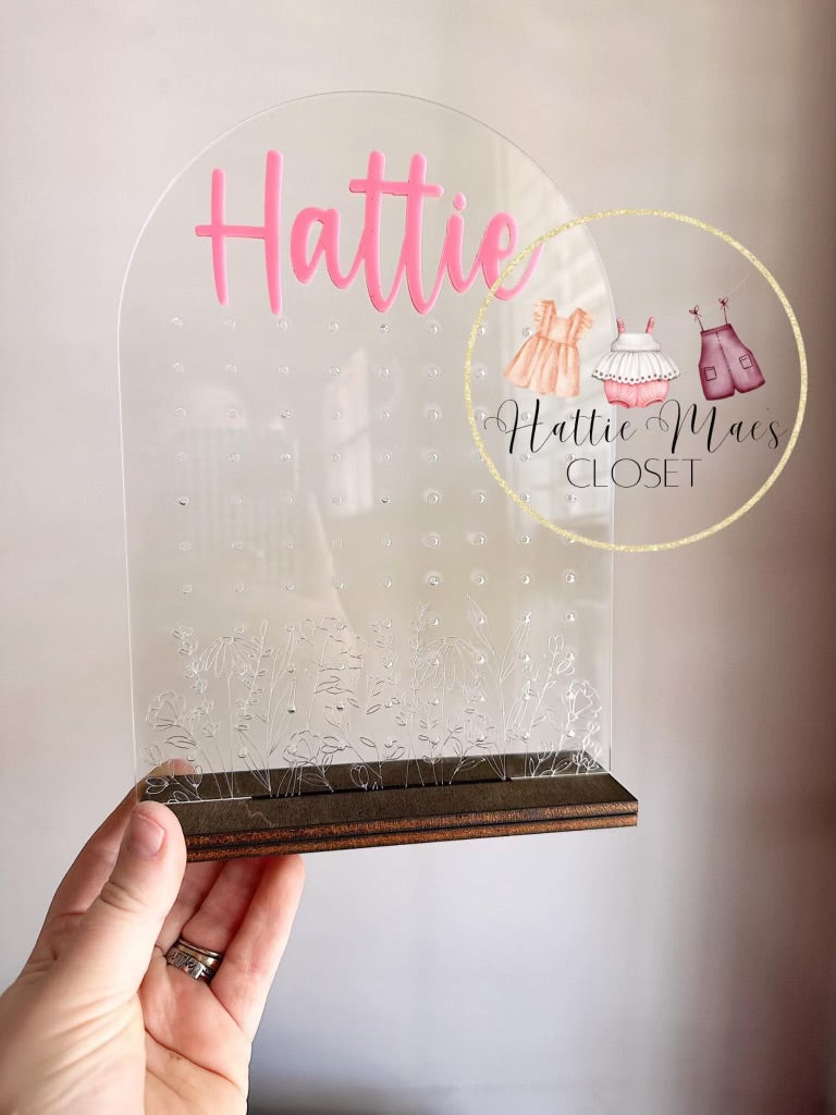 Personalized Boho Floral Earring Holder
