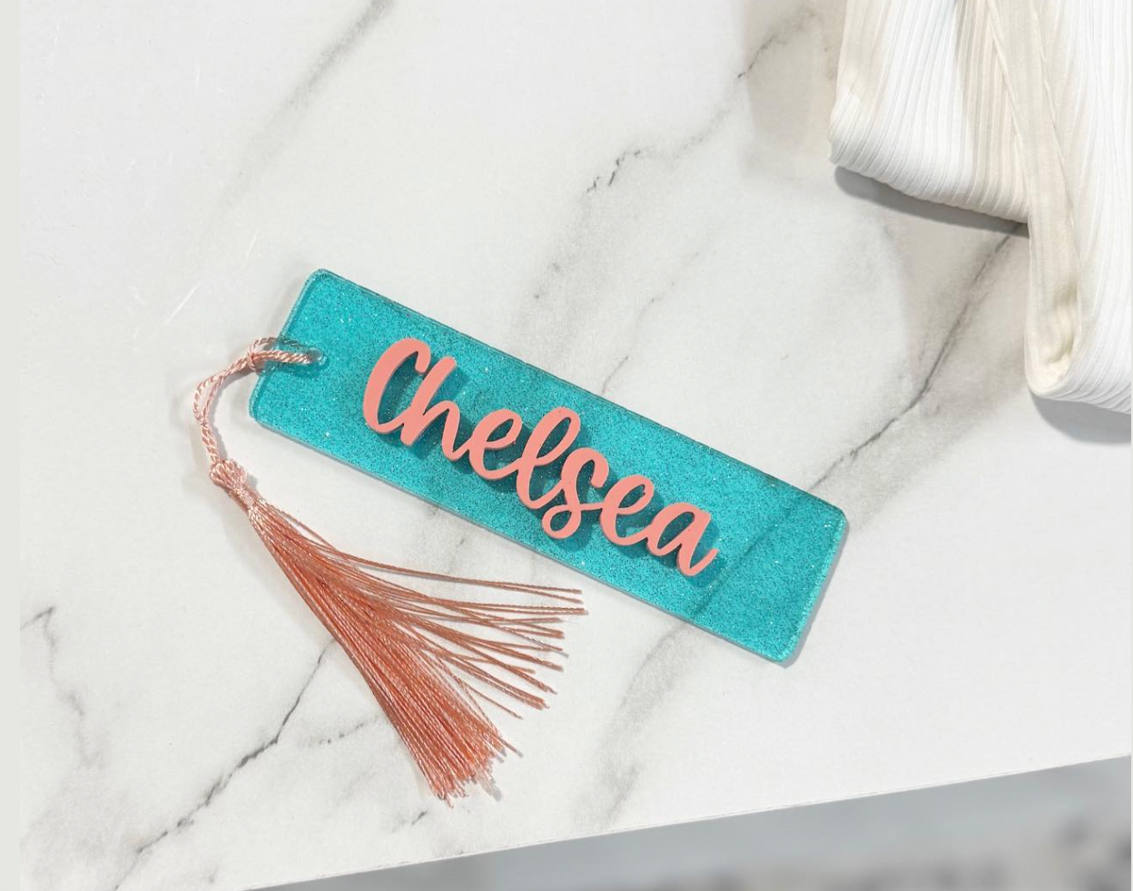 Acrylic personalized bookmarks with tassel (MOQ 4)