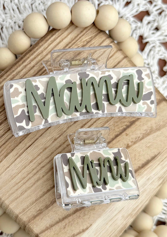 Camo Mama + Mini Claw Hair Clips (MOQ 5)
