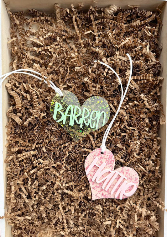 Acrylic Valentines Heart Tags (MOQ 3)