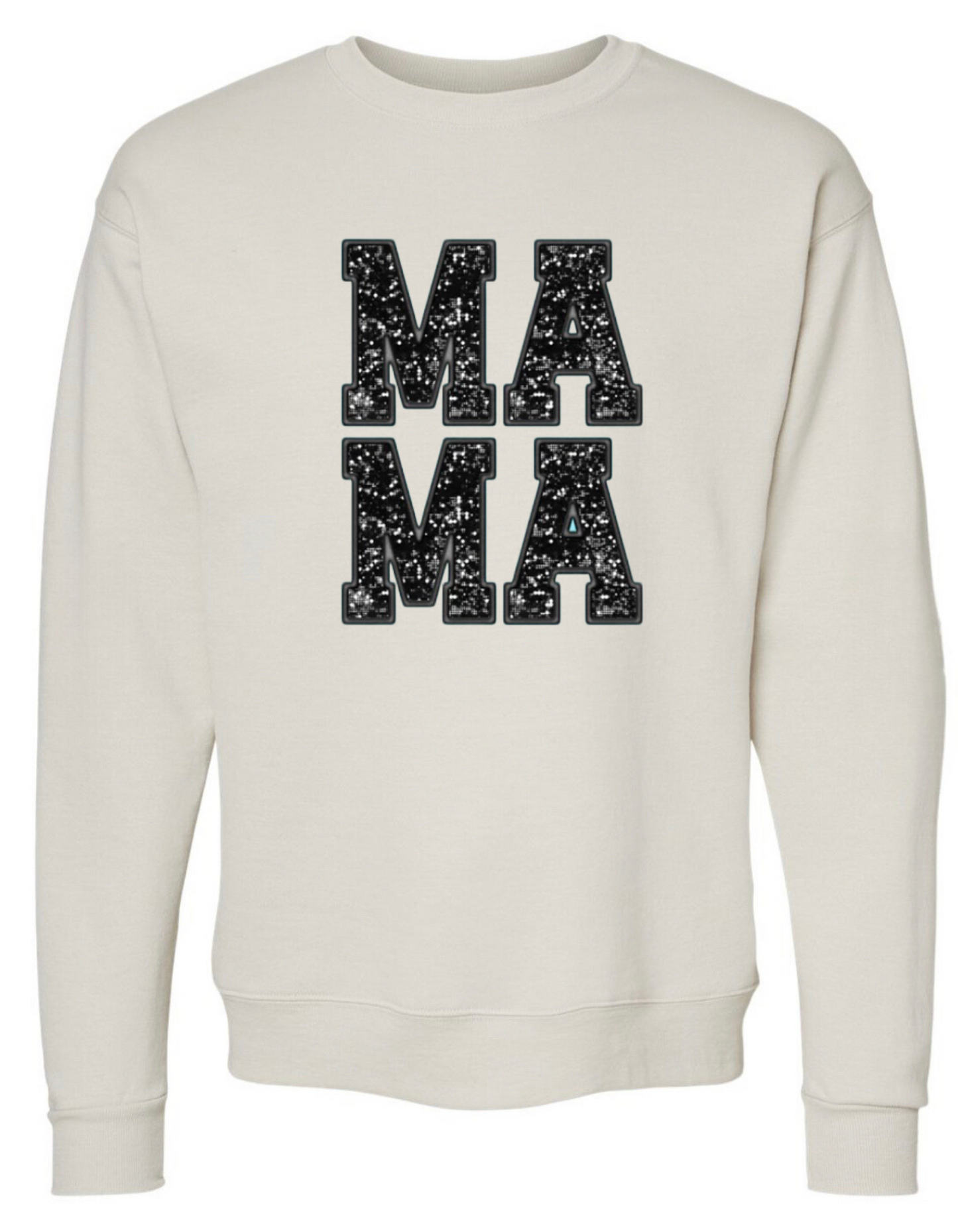 Mama Faux Sequin Print Crewneck Sweatshirt