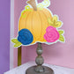 Navy Floral Pumpkin Table Topper (base sold separately)