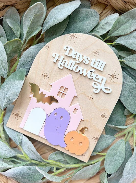 Pink Halloween countdown magnet (MOQ3)
