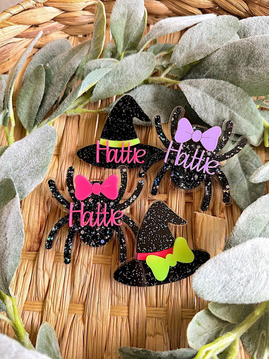 Halloween Spider & Witch Hat Alligator Clips (MOQ 5)