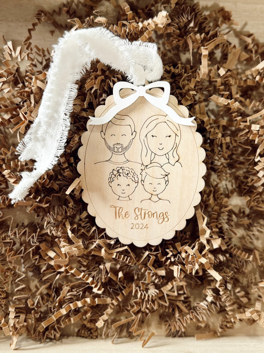 Line Drawn Personalized Ornaments (MOQ 4)