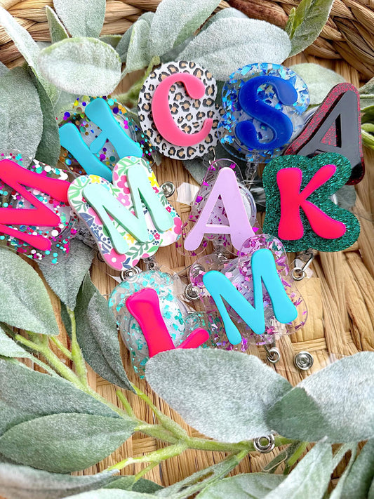 Single Letter Badge Only (Reel Not Included (MOQ 3)
