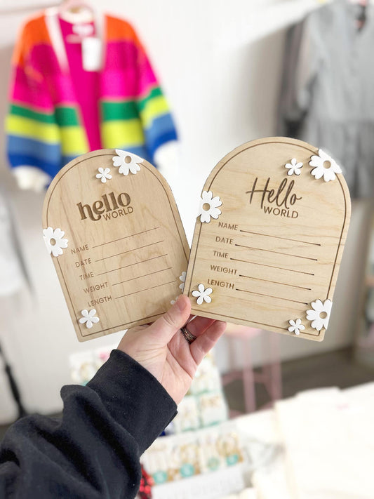 Hello World Birth Announcement (MOQ 3)