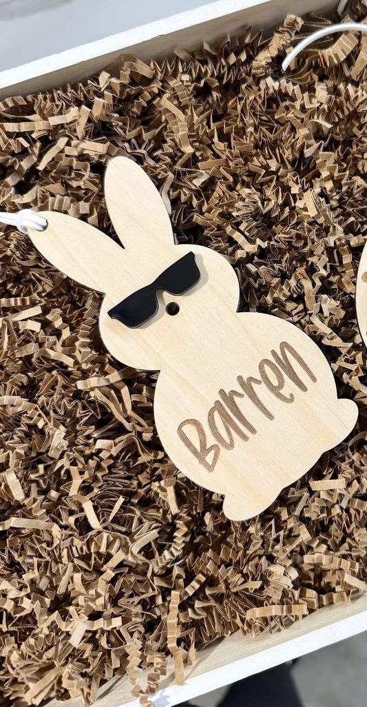 Wooden Easter Bunny Tag (MOQ 4)