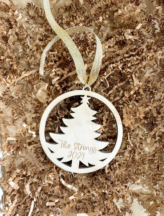 Personalized Wooden Christmas Tree Ornaments (MOQ 4)