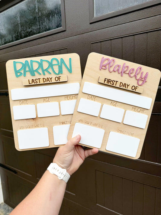 Back to School Dry Erase Board