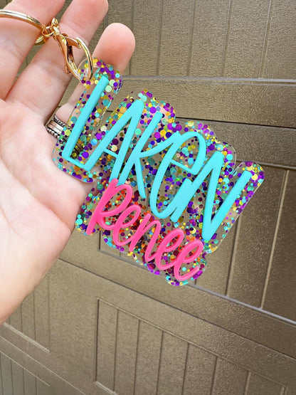 Two Name Keychain / Bag Tag