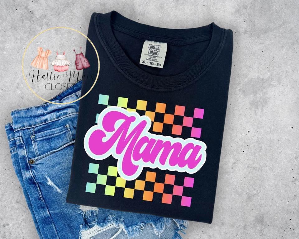 Checkered Mama Tees