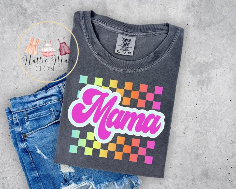 Checkered Mama Tees