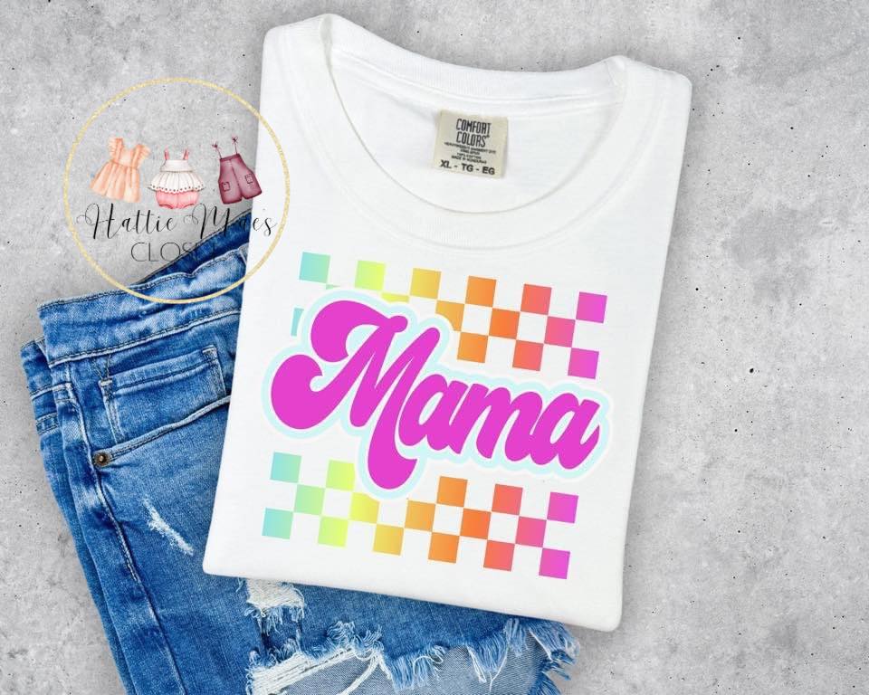 Checkered Mama Tees