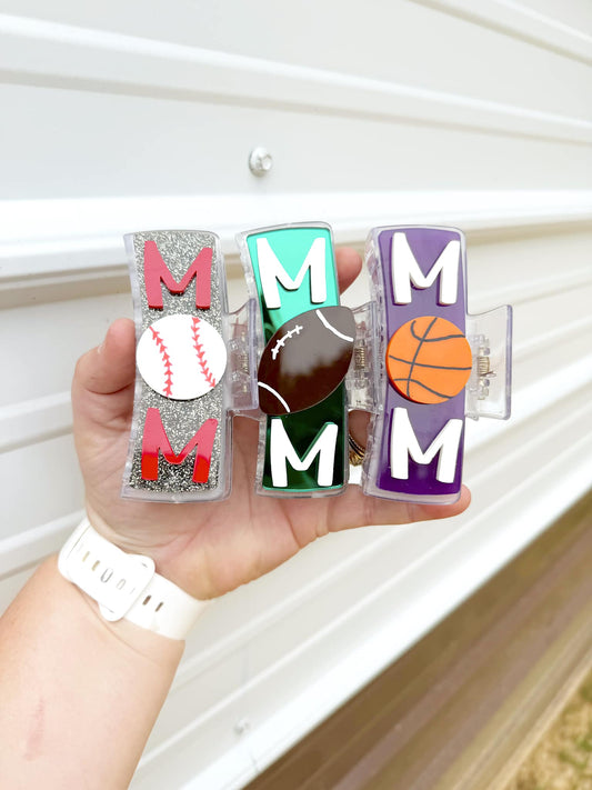 Vertical Sport Mom Claw Hair Clips